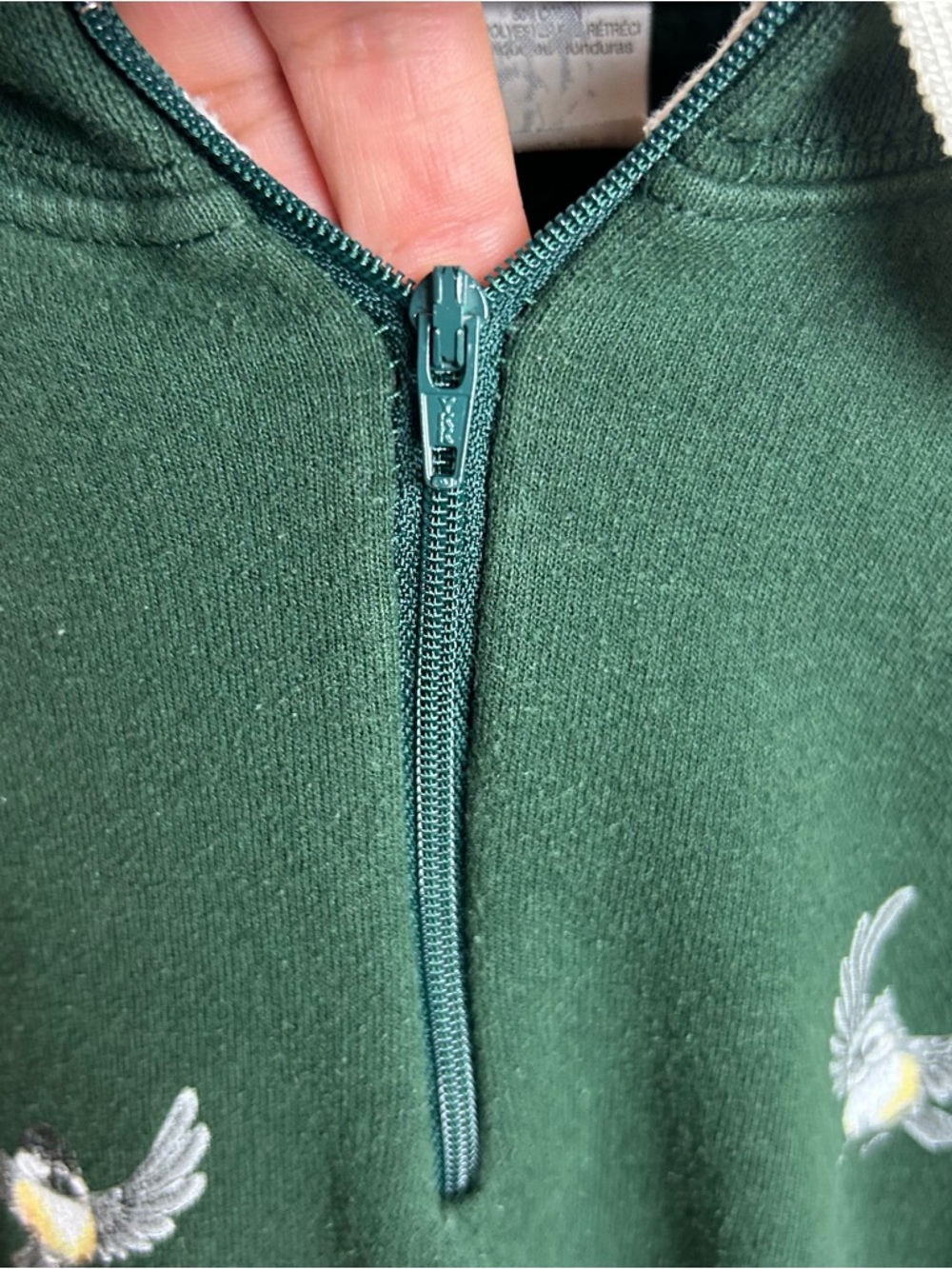Country Store Vintage 90's collared 1/4 zip sleeping kitten sweater size: XL - Picture 6 of 9